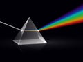 Light rays in prism. Ray rainbow spectrum dispersion optical effect in glass prism. Educational physics vector Royalty Free Stock Photo