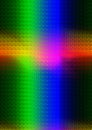 Light rays in spectral colours forming a cross