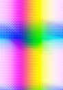 Light rays in spectral colours forming a cross