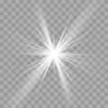 Light rays sun star shine flash radiance effect Royalty Free Stock Photo