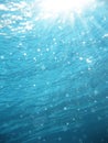 Light rays underwater Royalty Free Stock Photo