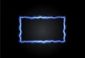 Light rectangle blue lightning png. Frame made of fire light effect. Luminous frame for Element for your design Royalty Free Stock Photo