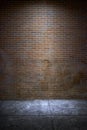 Light on red brick wall background