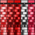 Light Red Bright Red Red Light Grey and Red Pink solid color with Glossy Gradient Color Collection Swatches. Perfect for Gradient Royalty Free Stock Photo
