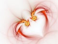 Light red fractal heart Royalty Free Stock Photo