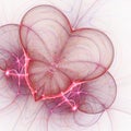 Light red fractal heart Royalty Free Stock Photo