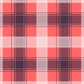 Light Red Gingham pattern. Texture from squares for - plaid, tablecloths, clothes, shirts, dresses, paper, bedding, blankets, Royalty Free Stock Photo