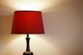 Light with Red Lamp Shade.
