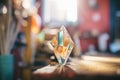 light refracted through a crystal showing lensing Royalty Free Stock Photo