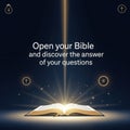The Light of Revelation: Your Bible, the Ultimate Source of Answers. Royalty Free Stock Photo