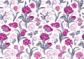 Light romantic seamless vector vintage floral pattern.