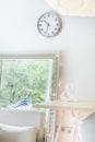 Light room with decorative mirror Royalty Free Stock Photo