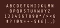 Light rounded alphabet set for dark theme. Vector decorative typography. Decorative typeset style. Latin script for headers.