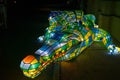 Light sculpture of large crocodile at Taronga Zoo. Vivid Sydney light festival