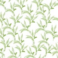Light seamless background with green leaves. Vector endless texture for kitchen textiles, bedding, fabric and and bkmagi for Royalty Free Stock Photo