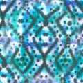 Light Seamless Ethnic Watercolor Design. Ornament Tribal Texture. ,Multicolor Watercolor Wash Ethnic Design Pattern. Tie