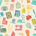 Light seamless pattern of home appliances