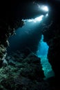 Light Seeps Into Underwater Cavern Royalty Free Stock Photo