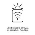 Light sensor icon with editable stroke for illumination control and Smart Garden lighting automation