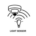 Light sensor icon isolated on white baackground vector illustration.