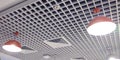 A light set row of designed interior ceiling. Royalty Free Stock Photo