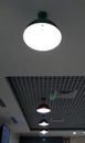 A light set row of designed interior ceiling. Royalty Free Stock Photo