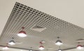 beautiful light set row of designed interior ceiling. Royalty Free Stock Photo
