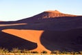 Light and shade on dunes in Namibia. Dune in Namib Desert, Namibia Royalty Free Stock Photo