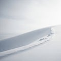 Of light and shadow on the snow while the overcast sky casts a soft Royalty Free Stock Photo