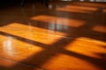 Light and Shadow from window on wood ground Royalty Free Stock Photo