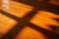Light and Shadow from window on wood ground Royalty Free Stock Photo