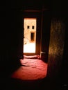 Light shadows dark doorway church Africa Royalty Free Stock Photo