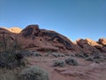 Light and shadows on hills at sunset in Valley of Fire, Nevada