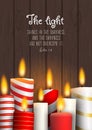 Group of Christmas candles with biblical quote Royalty Free Stock Photo