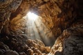 light shining through a cave Royalty Free Stock Photo