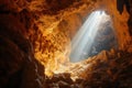 light shining through a cave Royalty Free Stock Photo