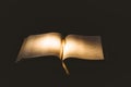 Light shining on open bible Royalty Free Stock Photo