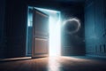 An open door to a bright future success and prosperity. Royalty Free Stock Photo