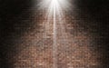 Light shining on red brick wall background Royalty Free Stock Photo