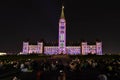 Light show on Canadian Parliament building at Parliament Hill in Ottawa, Canada Royalty Free Stock Photo