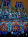 A light-show festival on a magnificent church