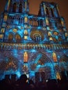 A light-show festival on a magnificent church