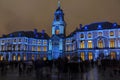 Light show on Hotel de ville in Rennes, France