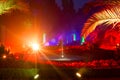 Light show in night park in Bad Pyrmont Royalty Free Stock Photo