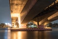 Light show and shadow of under Bridge,Thailand Royalty Free Stock Photo