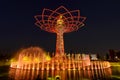 Light show at Tree of Life 14, EXPO 2015 Milan Royalty Free Stock Photo