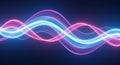 Vibrant Pink and Cyan Neon Light Waves Intersecting in a Dynamic Abstract Pattern Royalty Free Stock Photo