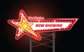 Light sign billboard cinema theatre star shape