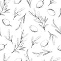 Light and simple olive tree pattern design