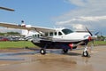 Light single-engine turboprop aircraft Cessna at the International Aviation and Space Salon (MAKS) in Zhukovsky.